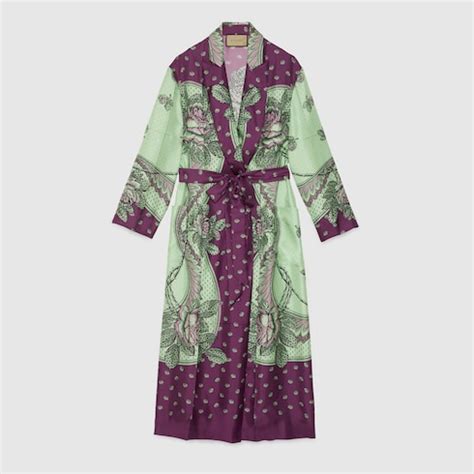 peignoir gucci femme|Gucci Peignoir en soie à imprimé paisley.